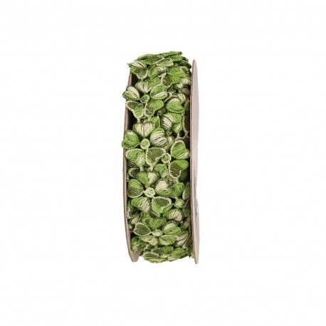 Galon brodé trefles Vert anis
