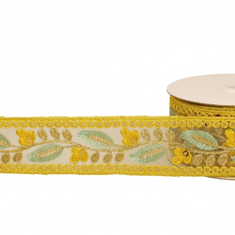 Galon brodé paillettes