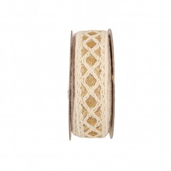 Galon brodé paillettes Beige