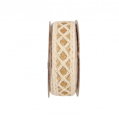 Galon brodé paillettes Beige