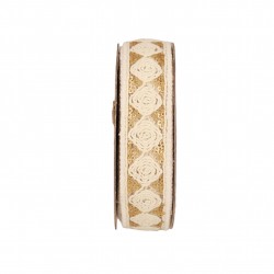 Galon brodé paillettes Beige