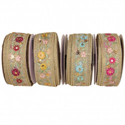 Galon brodé paillettes