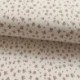 Tissu Jersey Côtelé Fleur Rose Fond Ecru 