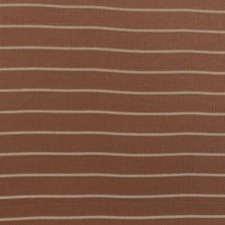 Tissu Jersey Côtelé Rayure Fond Camel
