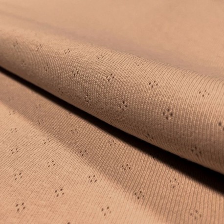 Tissu Jersey Ajouré Uni Camel