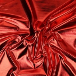 Tissu Lamé Enduit Rouge