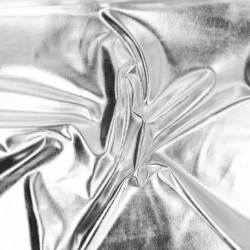 Tissu Lamé Enduit Argent 