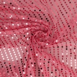 Tissu Paillette Sur Voile Rose Layette 