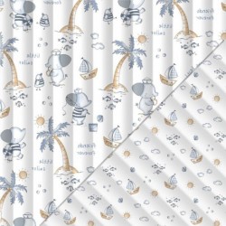 Tissu Matelassé Marcel-stephan Bleu 