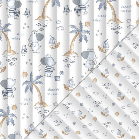 Tissu Matelassé Marcel-stephan Bleu 