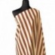 Tissu Toile Lin Viscose Rayure Tabac