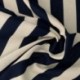 Tissu Toile Lin Viscose Rayure Marine 