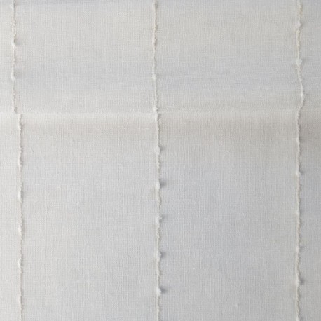 Tissu Lucie Etamine Rayée Ivoire 