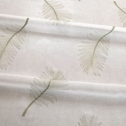 Tissu Kiara Etamine Brodée Kaki 