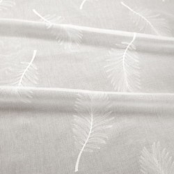 Tissu Kiara Etamine Brodée Blanc Cassé