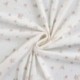 Tissu Jersey Côtelé Coton Imprimé Fleurs Ecru