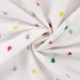Tissu Coton Leger Brodé Coeur Multico 