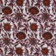Tissu Voile de Coton Imprimé Fleurs Cognac