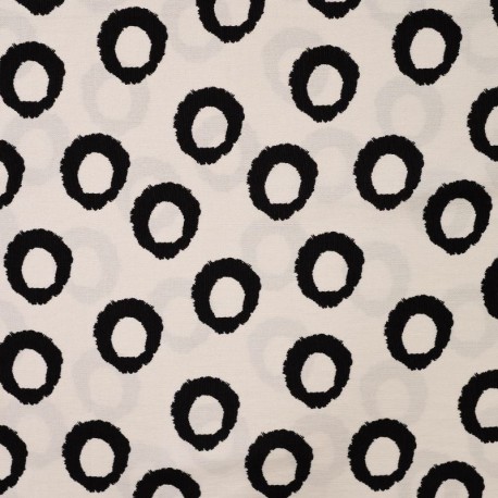 Tissu Crêpe Viscose Imprimé Blanc