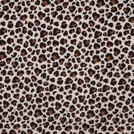 Tissu French Terry Imprimé Leopard Caramel