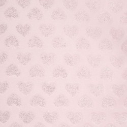 Tissu Minky Coeur Paillette Rose