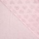 Tissu Minky Coeur Paillette Rose