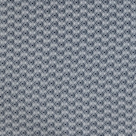 Tissu Voile de Coton Imprimé Bleu