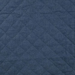 Tissu Chambray Matelassé Uni Bleu Denim 
