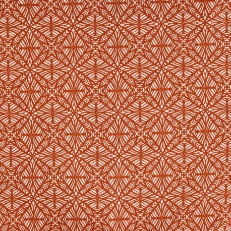 Tissu Voile de Coton Imprimé Cognac