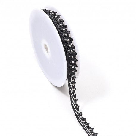 Guipure dentelees cloutee Noir