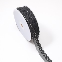 Guipure cloutee Noir