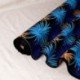 Tissu Wax Imprime Mix Palmier Bleu