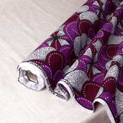 Tissu Wax Imprime Mix Prune