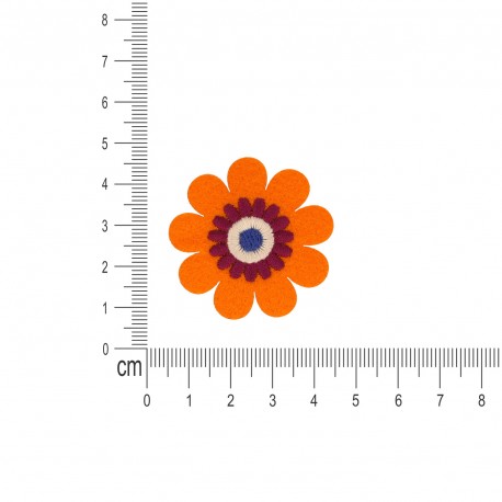 Ecusson fleurs - Orange