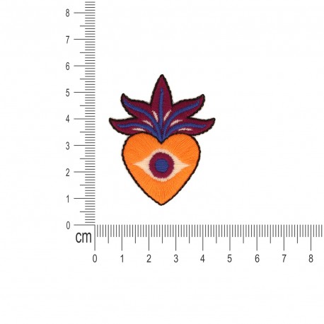 Ecusson coeur sacre - Orange