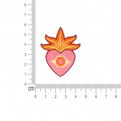 Ecusson coeur sacre - Rose