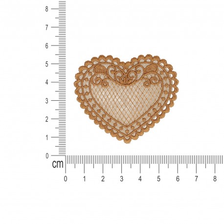 Ecusson coeur dentelle - Beige
