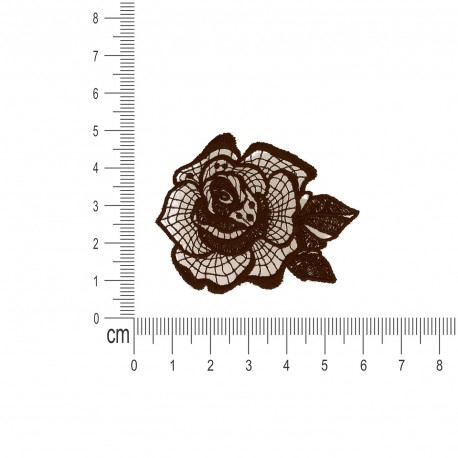 Ecusson fleur dentelle - Marron