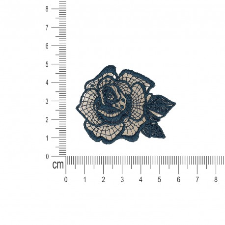 Ecusson fleur dentelle - Bleu