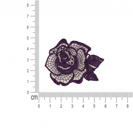 Ecusson fleur dentelle - Violet