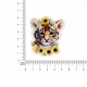 Ecusson tetes d'animaux fleuris - Tigre