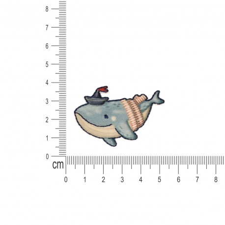 Ecusson animaux heureux - Baleine