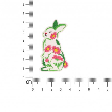Ecusson animaux fleuris - Lapin