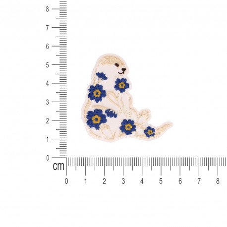 Ecusson animaux fleuris - Loutre