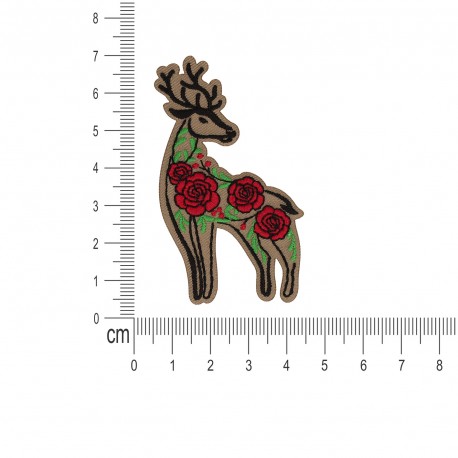 Ecusson animaux fleuris - Cerf