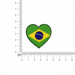 Ecusson drapeaux coeur - Bresil