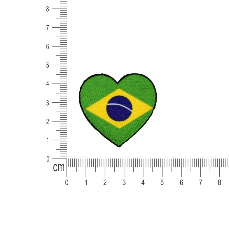 Ecusson drapeaux coeur - Bresil