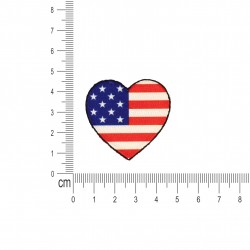 Ecusson drapeaux coeur - Usa