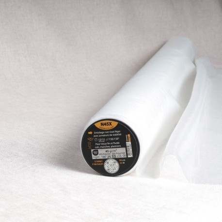 Tissu N45x-entoilage Non Tissé Léger Thermocollant Blanc