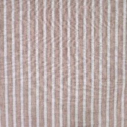 Tissu Effet Lin Rayure Taupe